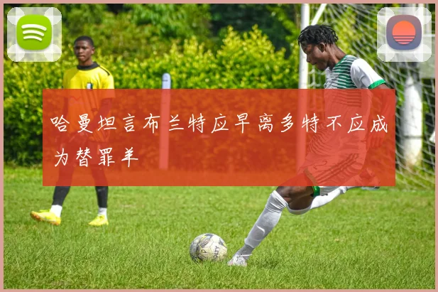 哈曼坦言布兰特应早离多特不应成为替罪羊